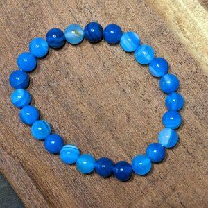 Veins Agate Bracelet Grounding Healing Energy Crystal Quartz 7.5